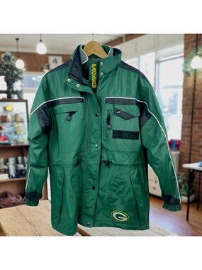 Green Bay Packers Coat Youth Large  14/16 Kids Touchdown Club 90s Liner Vest VTG